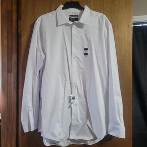 Kenneth Cole White Men's Dress Shirt - Spread Collar